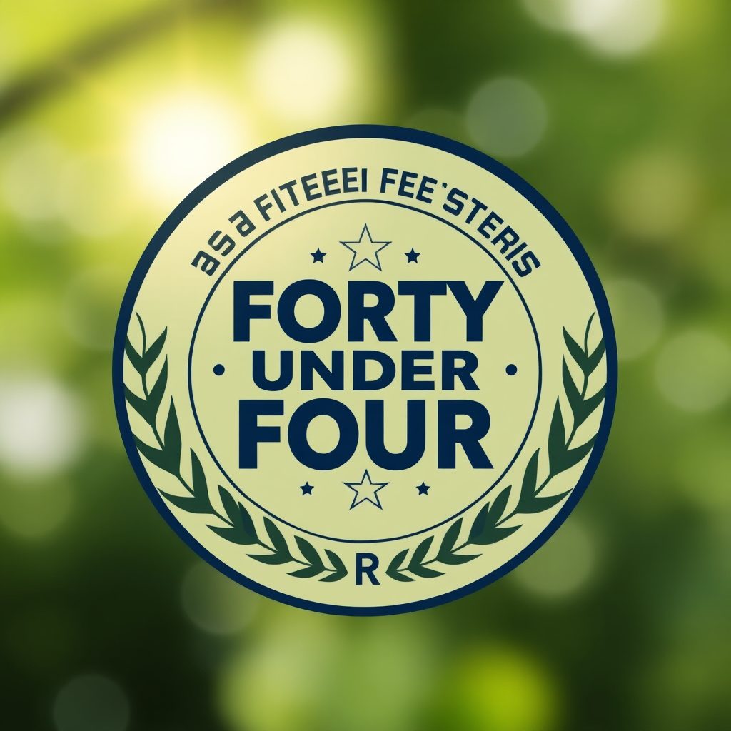 Forty under forty achievement award emblem