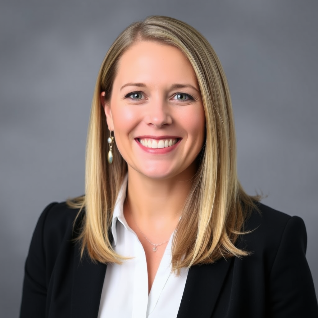 Sarah Mitchell Professional Headshot - Senior Financial Advisor with 12 years experience in personal finance education, wearing professional business attire with a warm, approachable smile